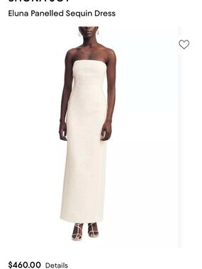 Shona Joy Eluna Ivory Sequin Strapless Maxi Dress NWT
